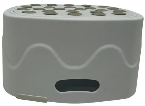 White & Grey Wavy Dot Step Stool