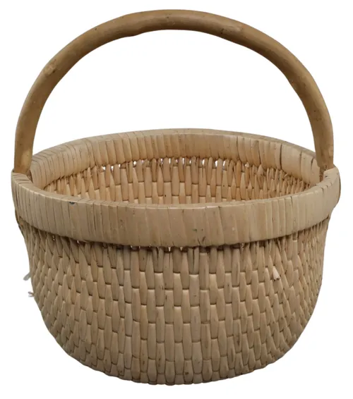 Natural Straw Woven Basket With Handle