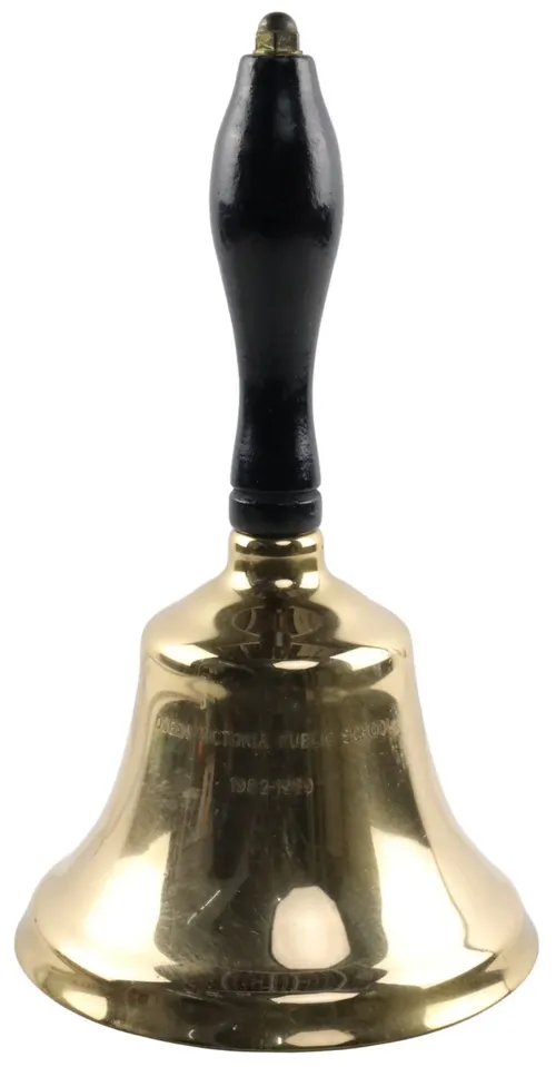 Brass School Bell With Black Handle