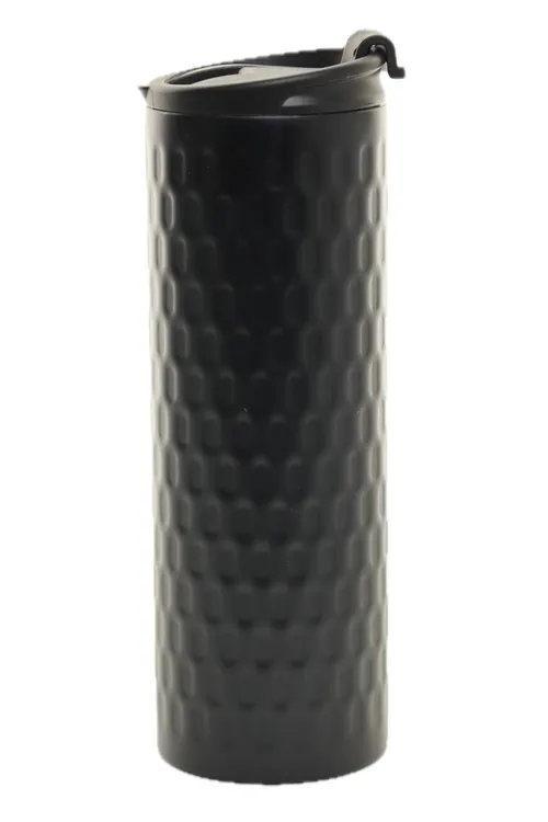 Matte Onyx Black Dimpled Travel Mug