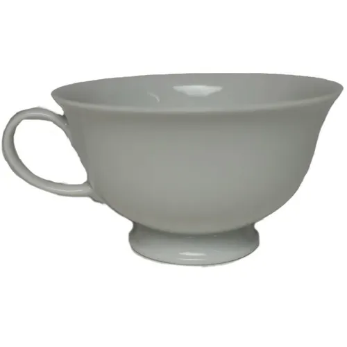 White Porcelain Wide Brim Teacup