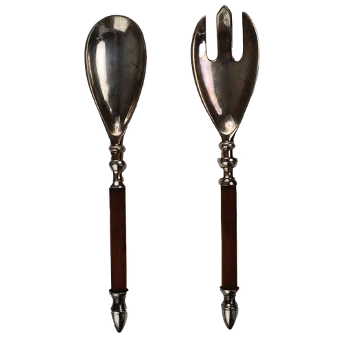 Pewter & Wood Handle Serving Set 