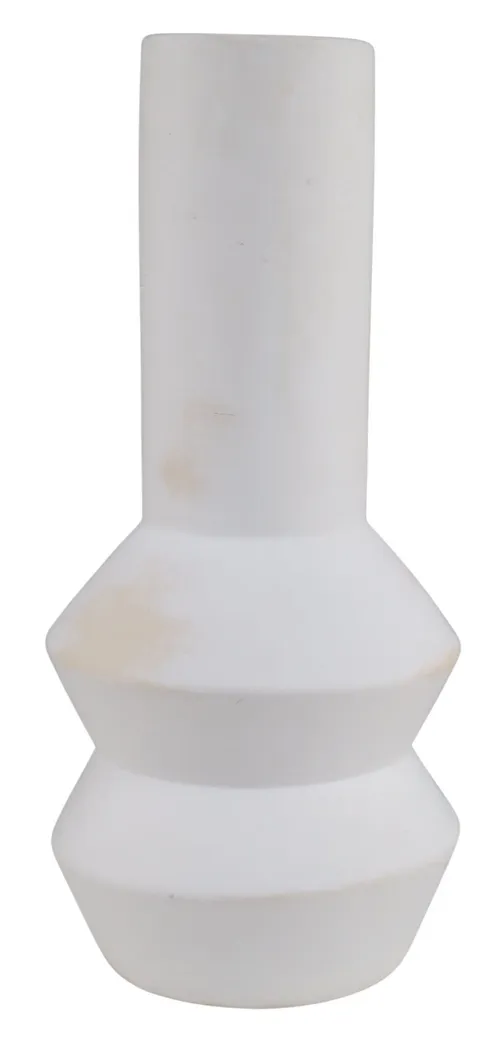 Matte White Ceramic Hourglass Vase