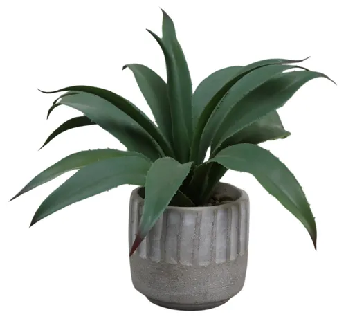 Artificial Aloe Plant In Concrete Pot