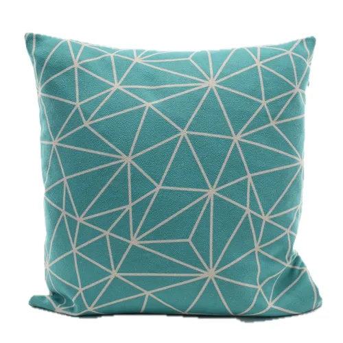 Moonstone Blue Geometric Throw Pillow
