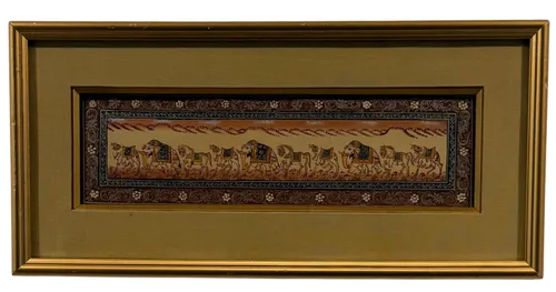 Royal Animal Procession Painting In Gold Frame