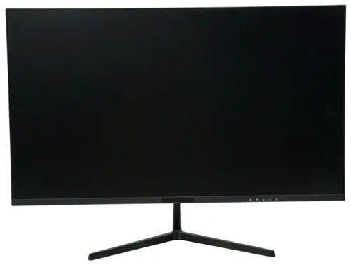 Widescreen Black Computer Monitor On V Stand