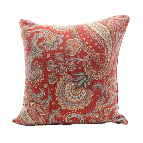 Burgundy Paisley Throw Pillow