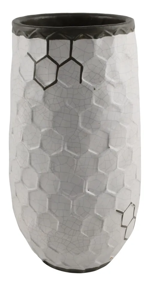 White Honeycomb Ceramic Vase - Large