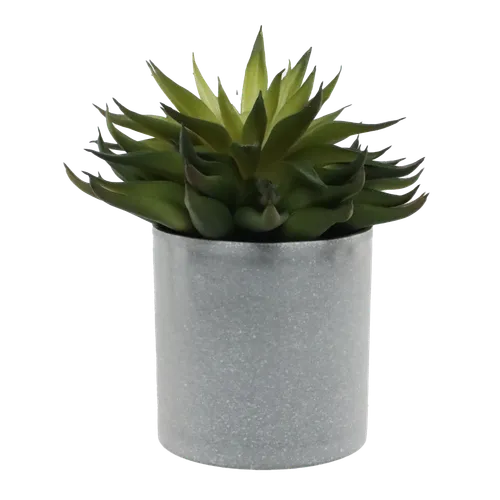 Artificial Springtime Succulent With Grey Pot