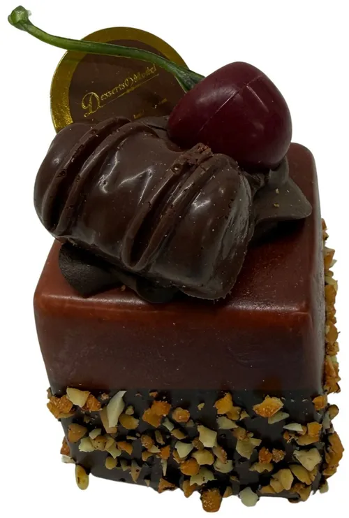 Artificial Chocolate & Cherry Square Cake Pastry