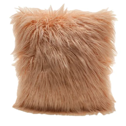 Pink Cotton Candy Faux Fur Throw Pillow