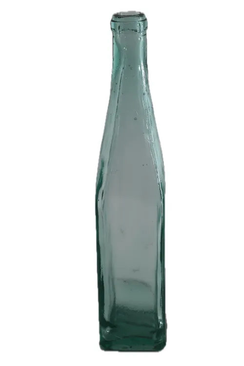 Antiqued Turquoise Square Glass Liquor Bottle
