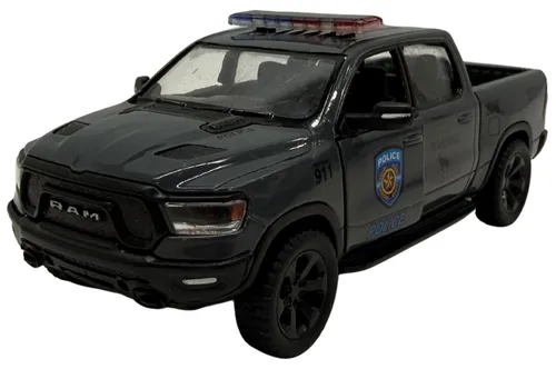 Black Metal Police Truck Model