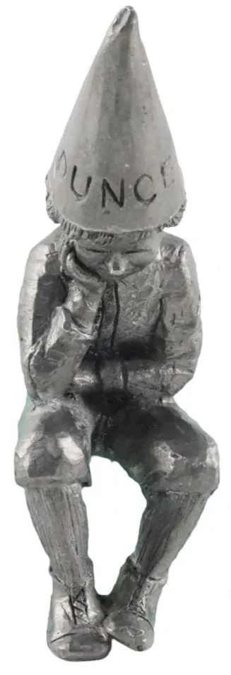 Pewter Boy With Dunce Cap Figure