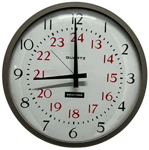 Beige Twelve & Twenty Four Hour Wall Clock