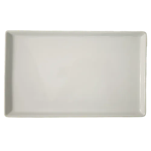 White Ceramic Rectangular Low Profile Dinner Plate