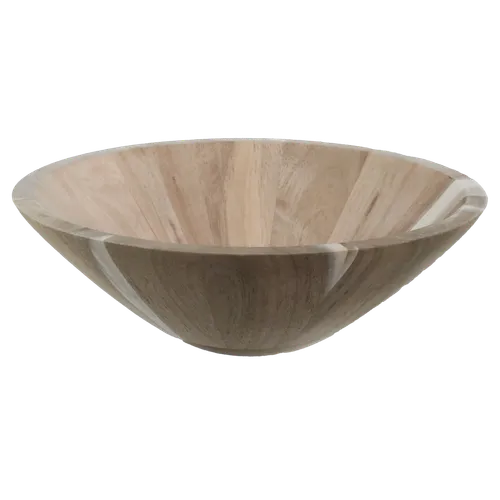 Untreated Bleached Wood Serving Bowl