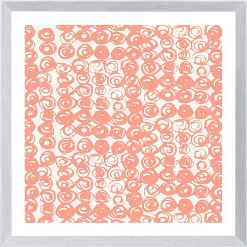 Orange  Abstract Motif II On Paper With White Frame