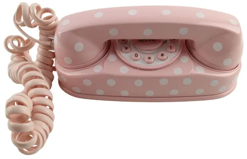 Pink Polka Dot Small Princess Telephone