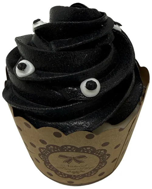 Artificial Black Cupcake With Eyeballs