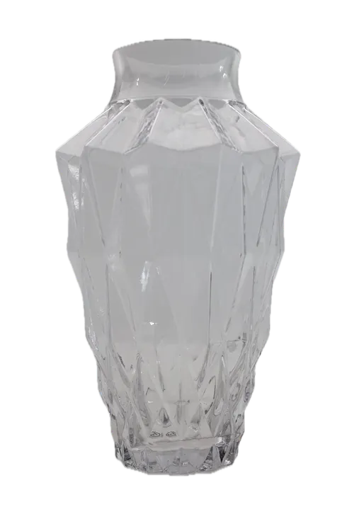 Triangular Geometric Pattern Clear Glass Vase