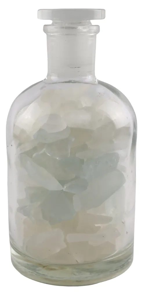 Antique Clear Glass Bottle With Sea Glass
