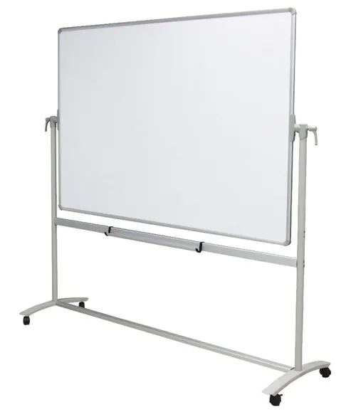 Double Sided Magnetic Rolling Whiteboard With Silver Frame