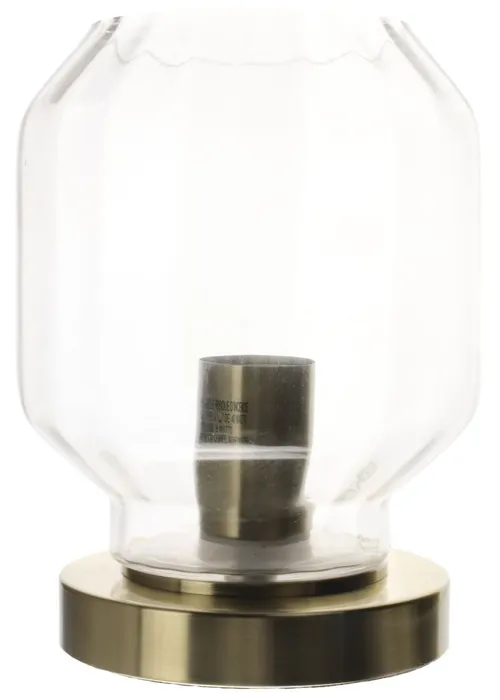Brushed Gold & Clear Glass Table Lamp