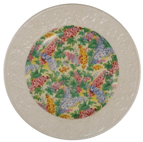 Antique Round Floral Decorative Serving Platter