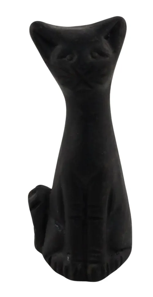 Black Lava Stone Cat - Medium