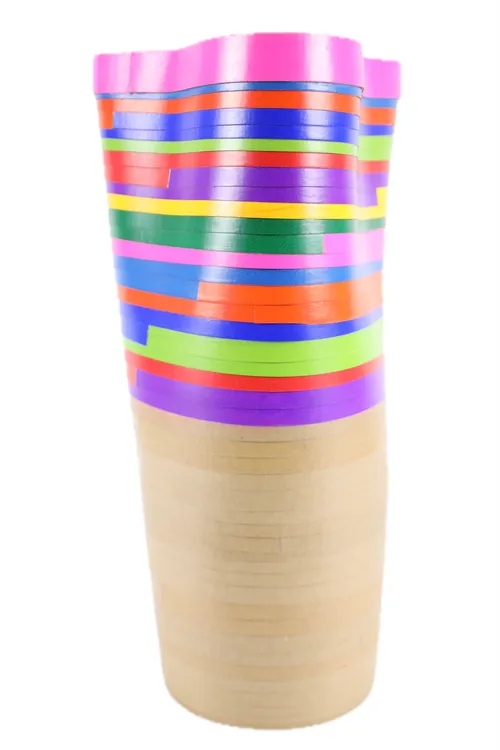 Rainbow Resin On Paper Strip Vase