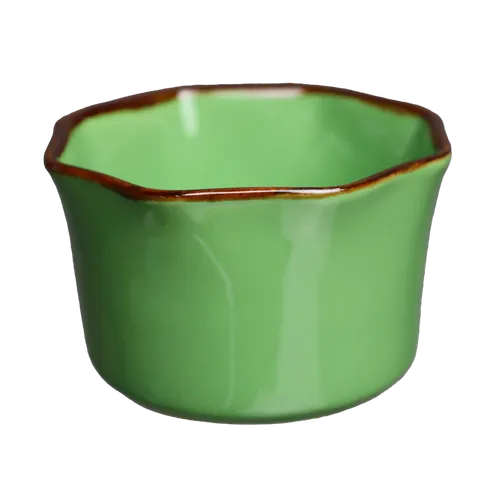 Crocodile Green Octagon Ceramic Ramekin