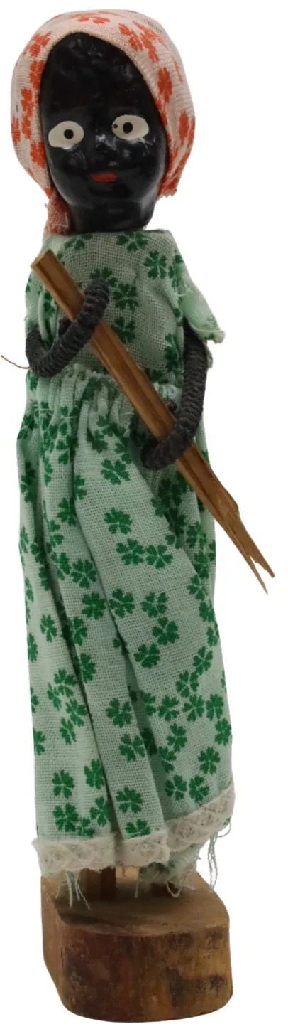 Jamaican Folk Art Doll With Green Dress