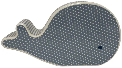 Blue & White Polka Dot Ceramic Bank