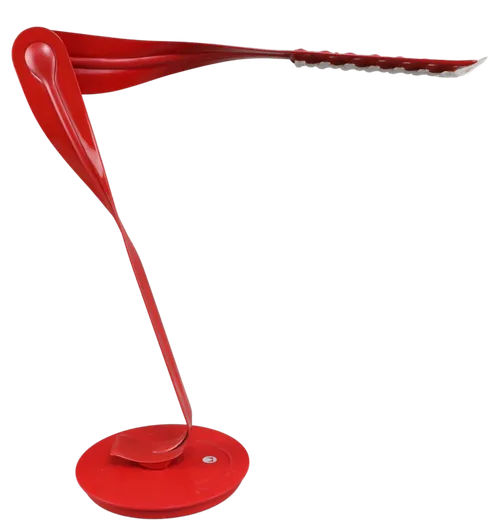 Red Metal Leaf Desk Lamp