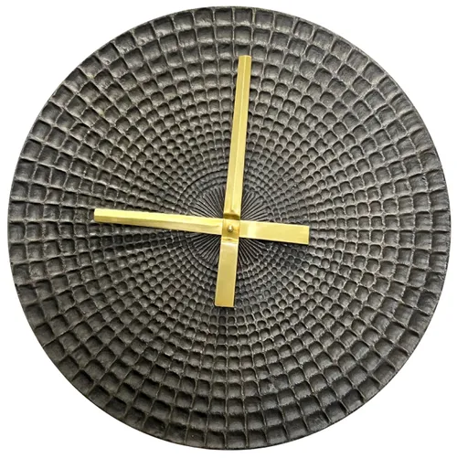 Textured Round Metal Wall Clock