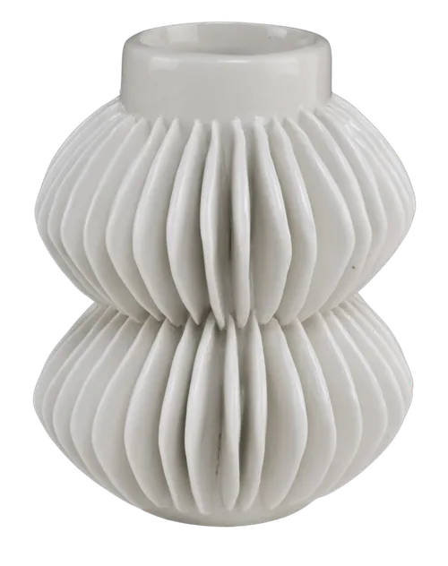 White Ceramic Flayed Sculptural Vase