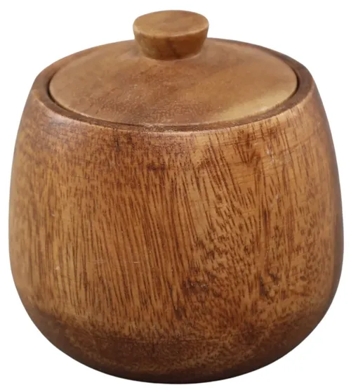 Walnut Wood Canister With Lid - Small