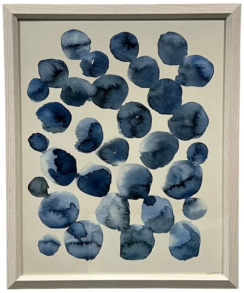 Blue Orbs In White Frame