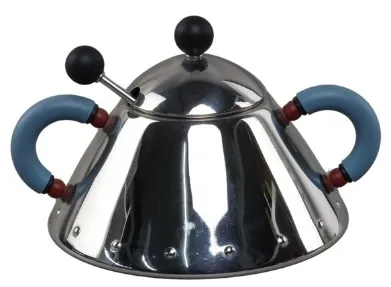 Stainless Steel Graves Sugar Vessel With Blue Handles