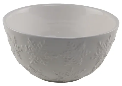 White Ceramic Snowflake Serving Bowl