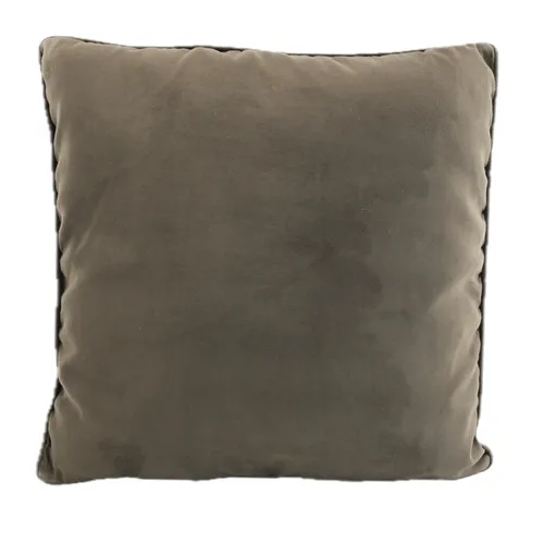 Brown Solid With Chocolate Faux Suede Back Throw Pillow
