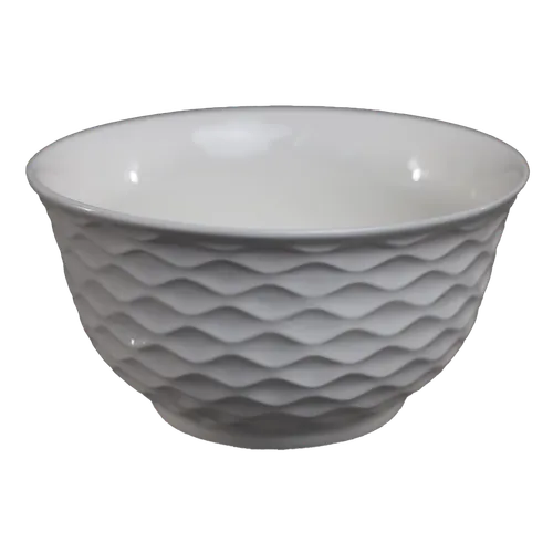 White Wavy Lines Small Bowl