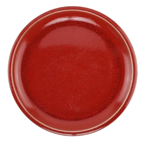 Crackled Ox Blood Red Dinner Plate 