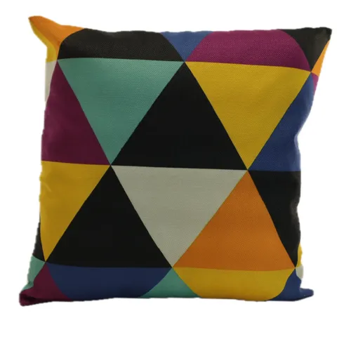 Multicolour Triangles Throw Pillow