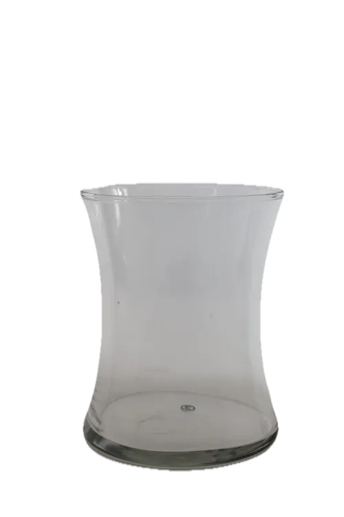 Chubby Cinched Waist Clear Glass Vase