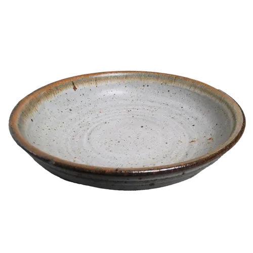 Brown Stone Pottery Serving Bowl