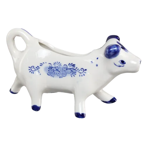 White & Blue Cow Creamer