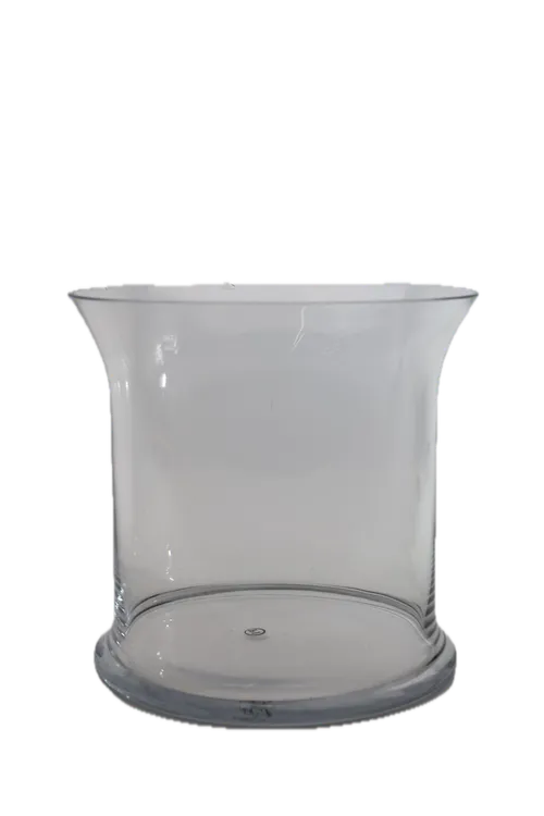 Big Diameter Clear Glass Cylindrical Vase
